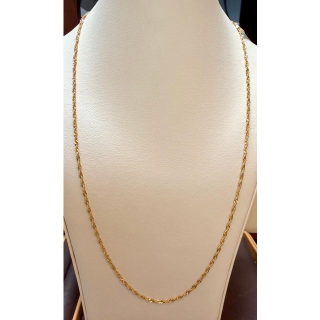 Vintage 18 Karat Yellow Gold 4 Gm, Link Chain, 2.0 Mm Necklace, 22" Long For Sale - Image 4 of 8