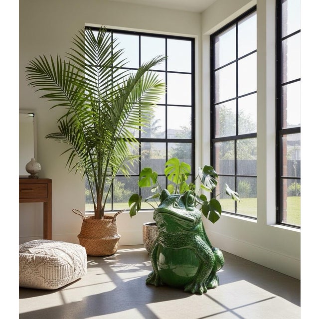 Ceramic Large Mid-Century Modern Style Italian Ceramic Frog Garden Sculpture For Sale - Image 7 of 8