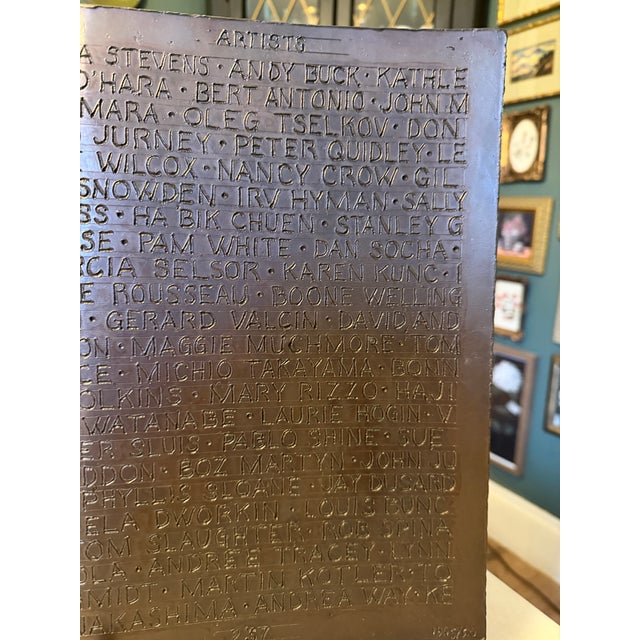 Name Recognition Bronze Open Book Sculpture by Herbert Simon, Ca. 1995 For Sale - Image 15 of 17