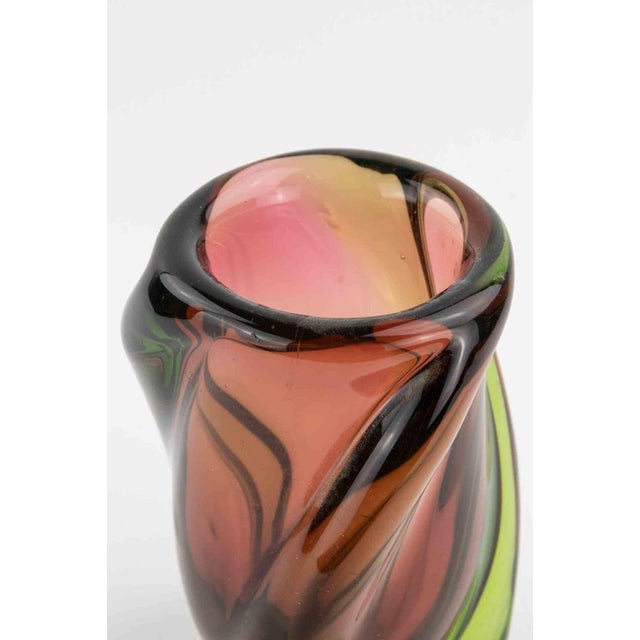 Mid-Century Modern Mid-Century Sommerso Elica Glass Vase attributed to Josef Hospodka, 1960s For Sale - Image 3 of 5