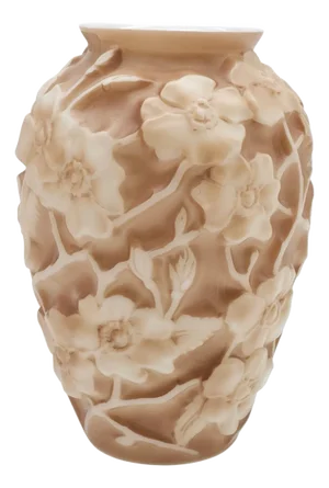 1930s Phoenix Consolidated Art Deco Dogwood Vase in Satin Brown Glass