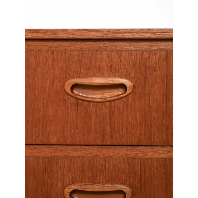Wood Scandinavian Teak Chest of Drawers with Turned Birch Legs, 1950s For Sale - Image 7 of 10