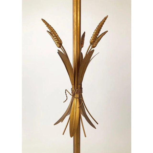 Italian Gilt Metal Candelabra Floor Lamp with Sheaf of Wheat Motif, 1963 For Sale - Image 14 of 18
