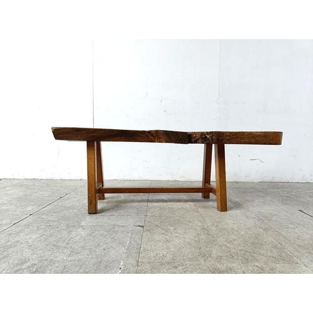 Vintage Brutalist Wooden Coffee Table, 1960s For Sale - Image 6 of 13