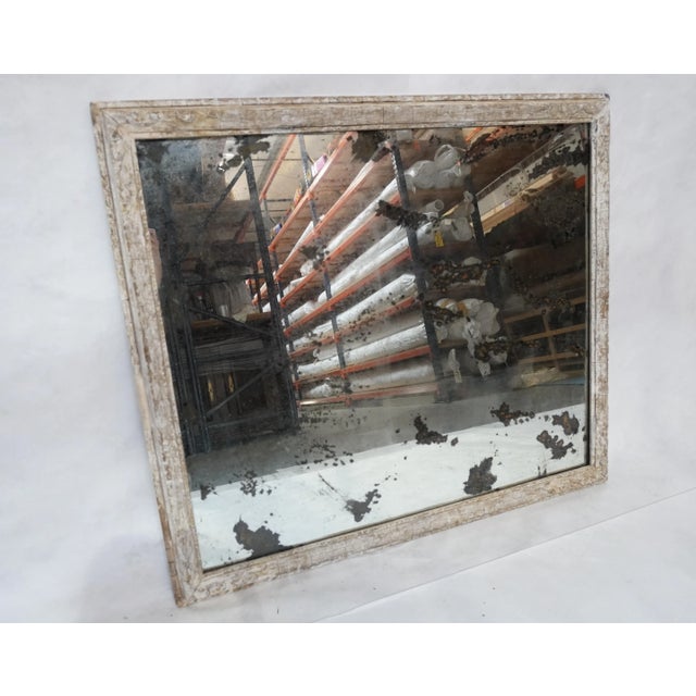 Italian Antiqued Mirror with Painted Wood C 1930s Early 20th-century Italian painted & gesso mirror. The original paint...