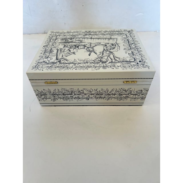 One of a Kind Hand Painted Alice in Wonderland Themed Decorative Box For Sale In Philadelphia - Image 6 of 11
