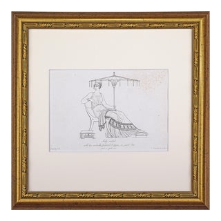 19th Century Antique English Greco Roman Costume Etching by Hope 1809 For Sale