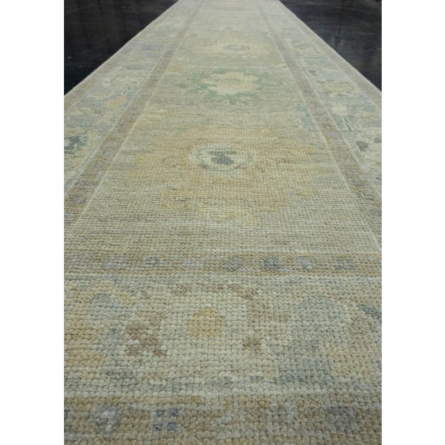Textile Turkish Oushak Runner Rug 2'10" x 11'4" #17519 For Sale - Image 7 of 8
