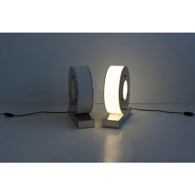 Silver 1960s Mid-Century Modern Costantino Persiani Table Lamps by Obor - a Pair For Sale - Image 8 of 13