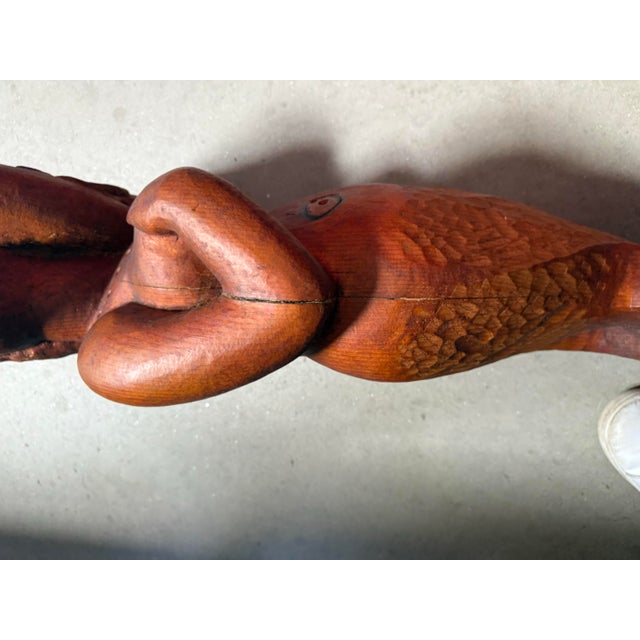 Early 20th Century Very Unique Figure Head for Boat Mermaid Made of Cedar Ulysses Oxf 81 For Sale - Image 9 of 12