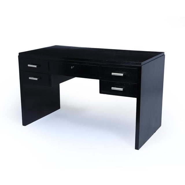 Vintage Art Deco Black Ebonised Desk, 1930s For Sale - Image 13 of 13