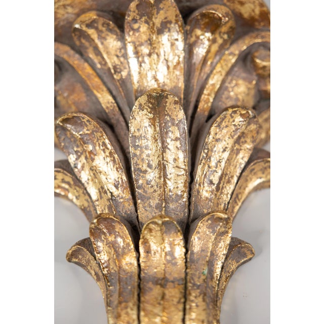 Plastic Large Vintage Italian Gilt Wall Bracket Shelf For Sale - Image 7 of 9