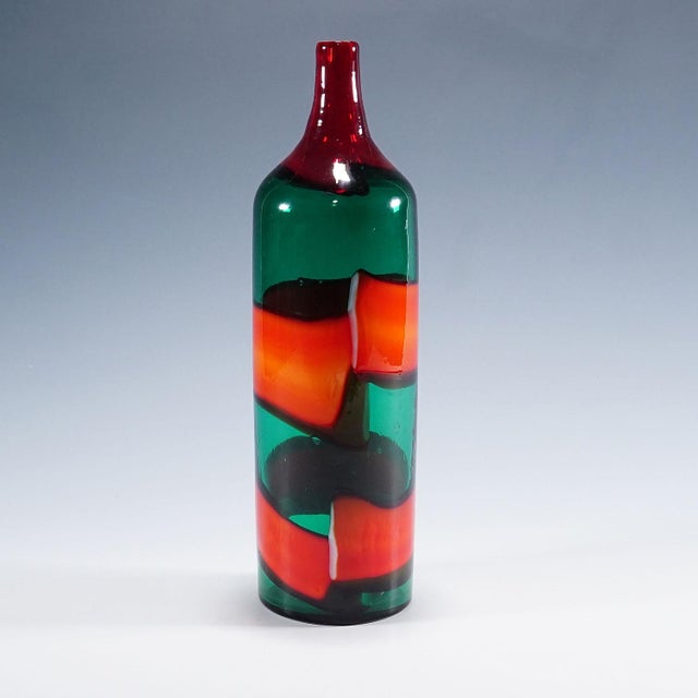 Mid-Century Modern Vase 'A Fasce' by Fulvio Bianconi for Venini, Venice Murano 1950s For Sale - Image 3 of 9