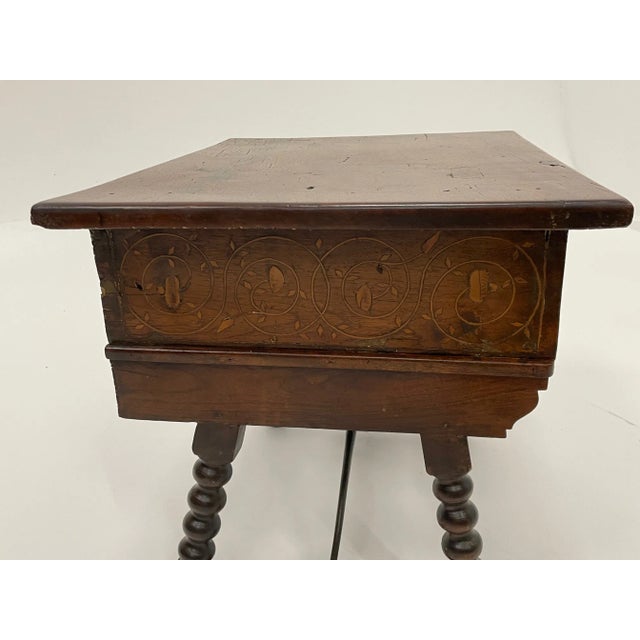 Brown 18th Century Spanish Walnut Two Drawer Side Table For Sale - Image 8 of 13