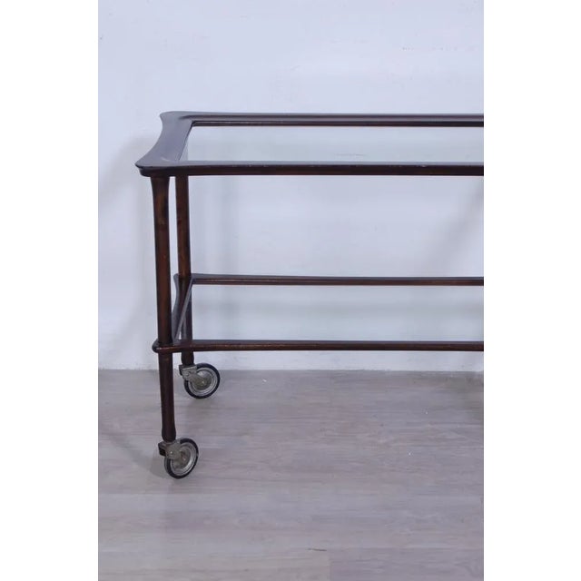 Mid-Century Glass & Wood Trolley, 1950s For Sale - Image 6 of 11