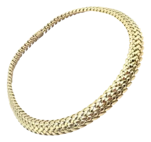 Vintage Tiffany & Co. Vannerie Basket Weave Yellow Gold Necklace