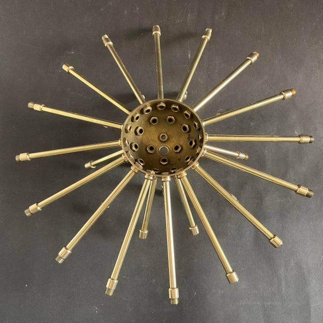 Large Mid-Century Modern Snowball Ceiling Lamp in Glass and Brass by Emil Stejnar for Rupert Nikoll, 1950s For Sale - Image 6 of 18