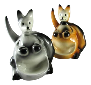 1956 Boxing Kangaroo Dresser Caddy - a Pair