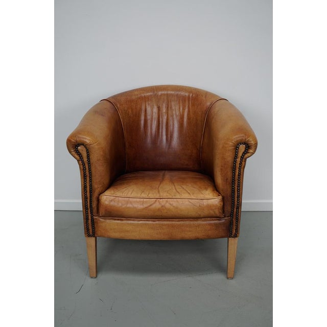 Vintage Dutch Cognac Leather Club Chair For Sale - Image 15 of 15