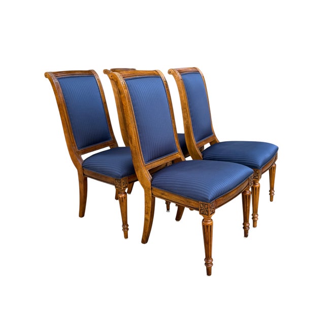 Vintage Ethan Allen Adison French Neoclassical Dining Chairs - Set of 4 For Sale - Image 9 of 18