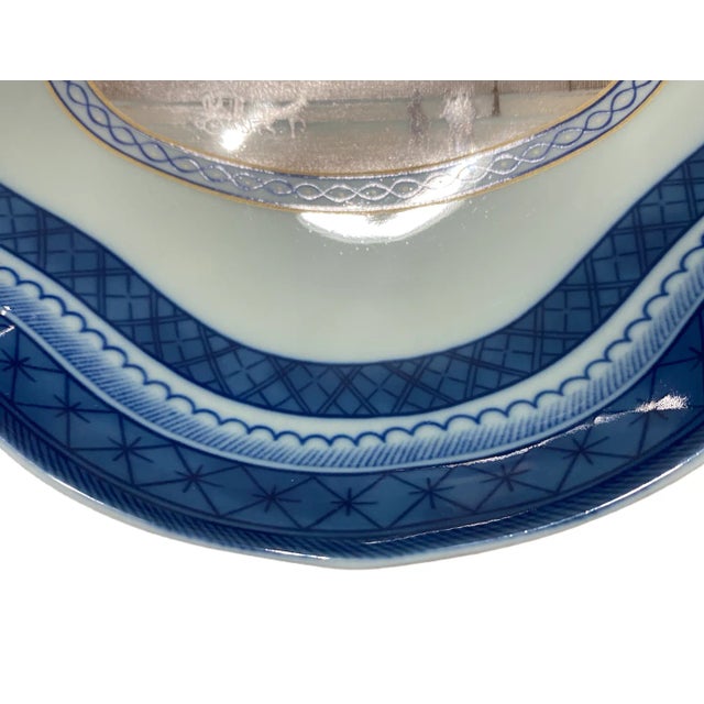 Mid 20th Century Mid 20th Century Rare Mottahedeh Vista Alegre "White House" Porcelain Shrimp and Oyster Dish For Sale - Image 5 of 7