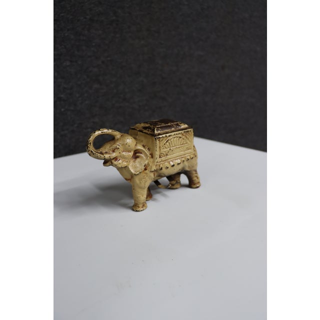 Metal Antique Cast Iron Elephant Cigarette Dispenser For Sale - Image 7 of 14