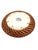Asian Bat Trang Vietnam Rattan & Ceramic Coasters With Blue Lotus Floral Motif - Set of 6 For Sale In New York - Image 6 of 8