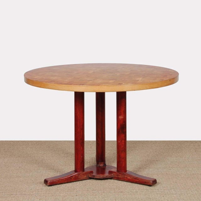 Round Wooden Dining Table, 1980s For Sale - Image 6 of 6
