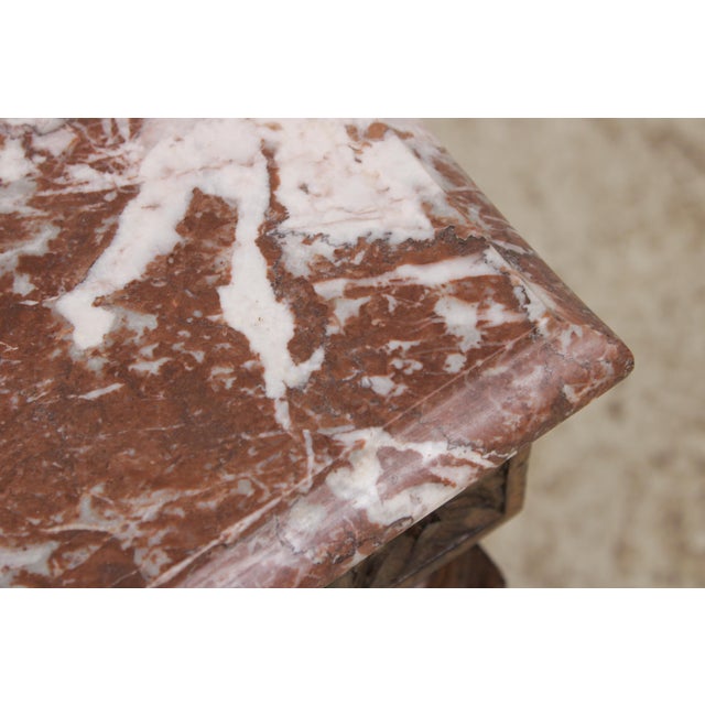 Brown Pair Vintage Italian Neoclassical Marble Top Occasional Tables For Sale - Image 8 of 15