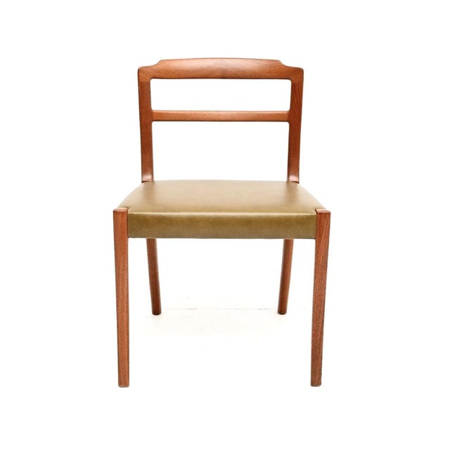 Vintage Danish Teak and Leather Dining Chairs from Ole Wanscher, 1960, Set of 8 For Sale - Image 6 of 11