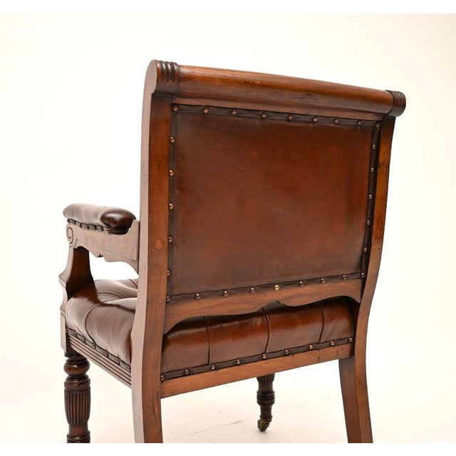 Wood Antique Victorian Library Desk Chair, 1870 For Sale - Image 7 of 11