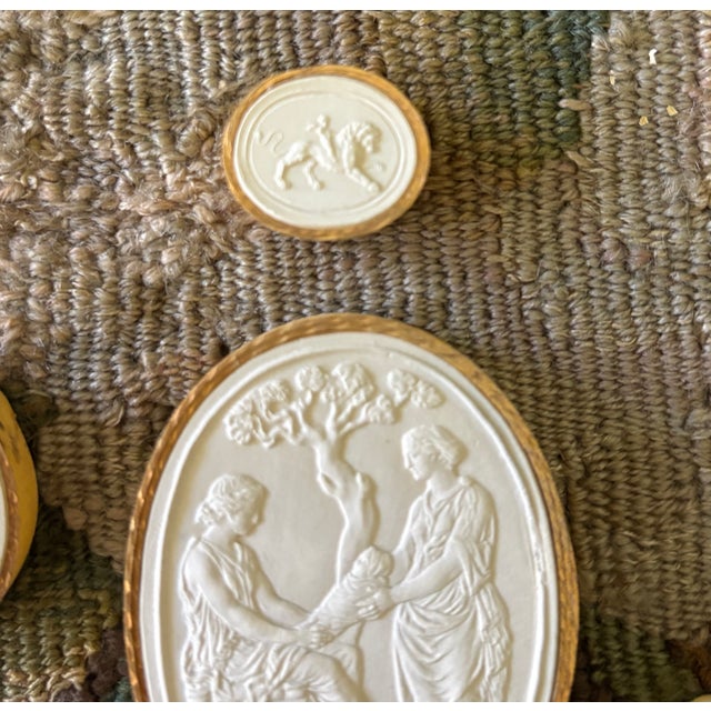 Antique Italian Grand Tour Plaster Intaglios - Set of 7 (Group #7) For Sale - Image 11 of 12