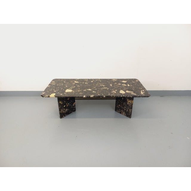 Vintage Rectangular Coffee Table in Black Marble and Smoked Glass, 1960s For Sale - Image 6 of 18