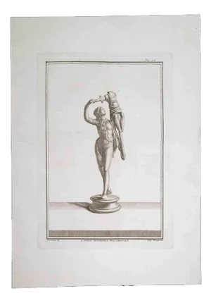 Filippo Morghen, Ancient Roman Statue, Original Etching, 18th-Century