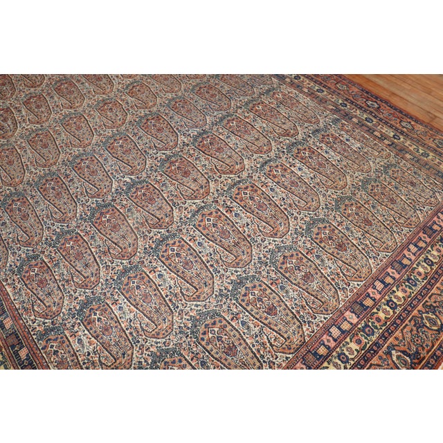 Brown Antique Persian Senneh Rug - 9'3" x 16'9" For Sale - Image 8 of 12