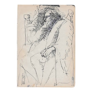 Fantasy Portrait of a Man in Throne 1960s For Sale