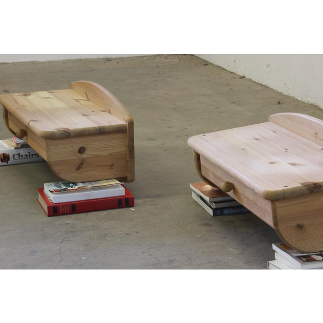 Danish Wall Hanging Bedside Tables in Pine, 1970s-1980s, Set of 2 For Sale - Image 12 of 17