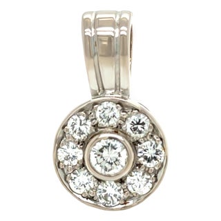 18ct White Gold Diamond Pendant 1.25ct 6.7g For Sale