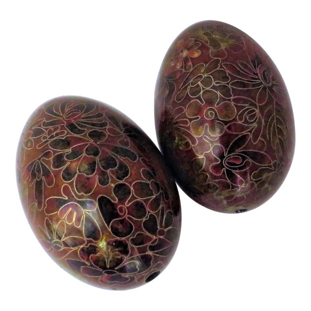 Cloisonne Eggs, a Pair Chairish