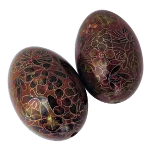 Cloisonne Eggs, a Pair