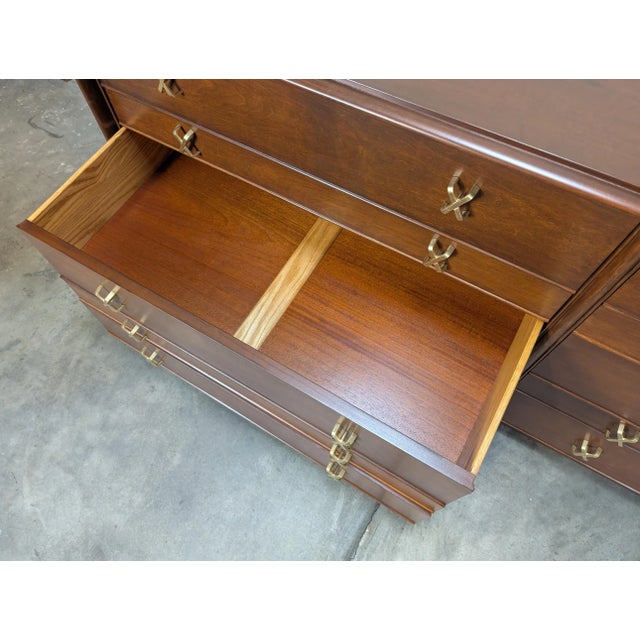 Mid Century Modern Walnut Dresser by Paul Frankl for Johnson Furniture, C1950s For Sale - Image 14 of 18