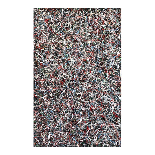 Fire in the Belly 2 - Colorful Energetic Abstract Acrylic Textural Drip Painting Original Artwork by Marc Raphael For Sale