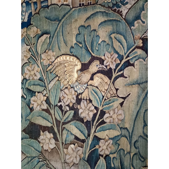 16th Century Flemish Cabbage Leaves Tapestry With an Elephant and Exotic Animals For Sale - Image 6 of 12