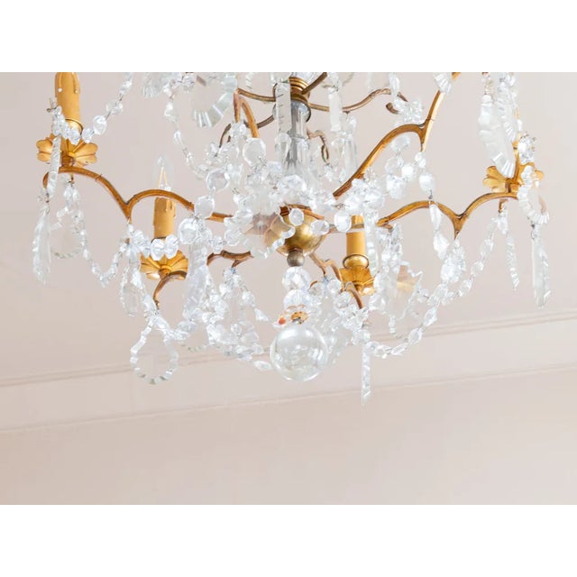 19th Century Louis XV Bronze and Crystal Chandelier For Sale - Image 4 of 8
