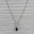 1.70ctw Blue Sapphire Diamond Pendant Necklace 14k White Gold 18" Cable Chain For Sale - Image 4 of 6