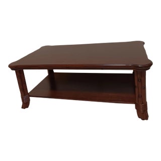 1980s Tommy Bahama Style Coffee Table Rectangular Dark Tone For Sale