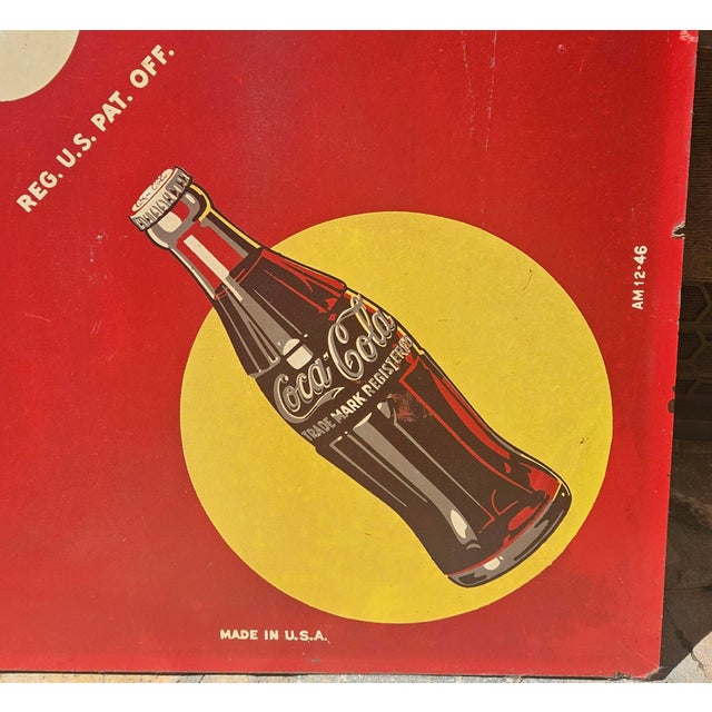 Brick Red Rare Antique Double-Sided Coke & Appalachian Cafe Menu Sign For Sale - Image 8 of 18