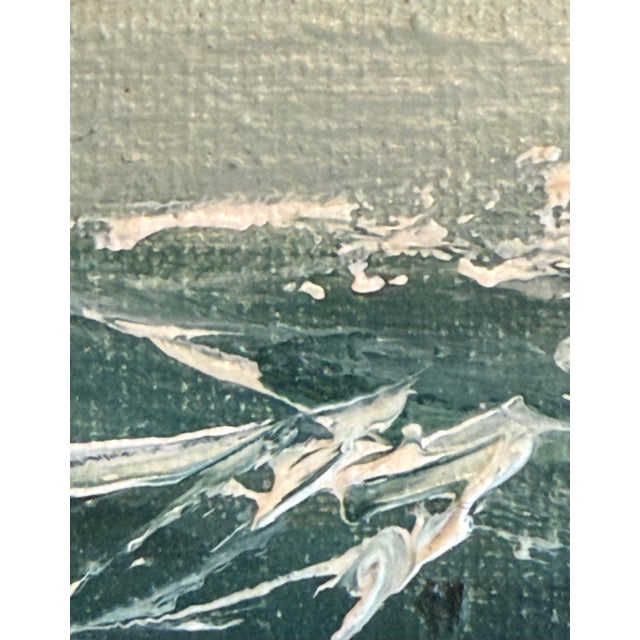 Blue Mid 20th Century Framed Oil on Canvas Painting “Clipper Ship at Sea” Artist Signed Paolo For Sale - Image 8 of 12