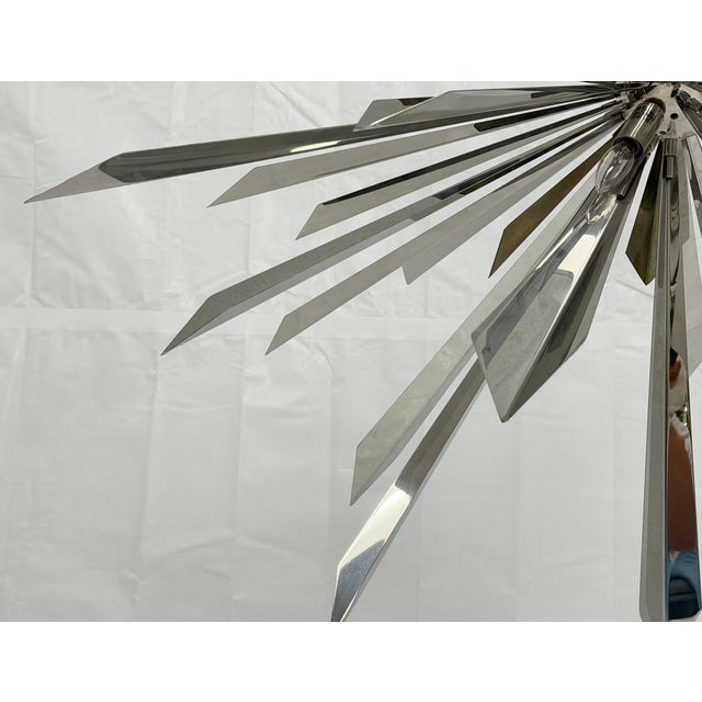 Nickel & Brass "Sunburst" Chandelier by Remains Lighting, Los Angeles Modern For Sale - Image 13 of 18