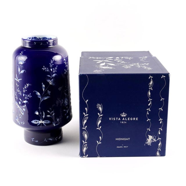 Vintage Porcelain Vista Alegre Vase attributed to Mendel Heit For Sale - Image 4 of 13